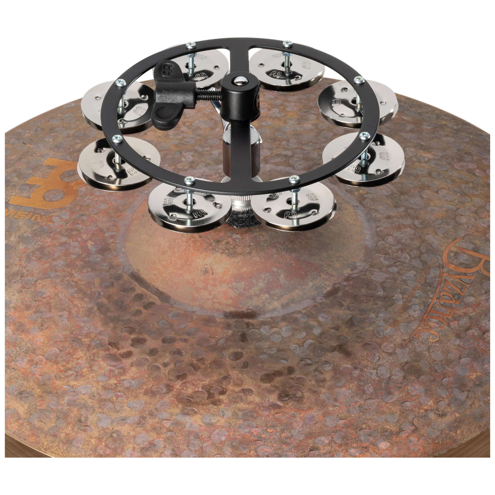 Meinl Percussion HTHH1BK - 5 Zoll Headliner Series Hihat Tambourin e, Single Row, Stainless Steel Jingles  1