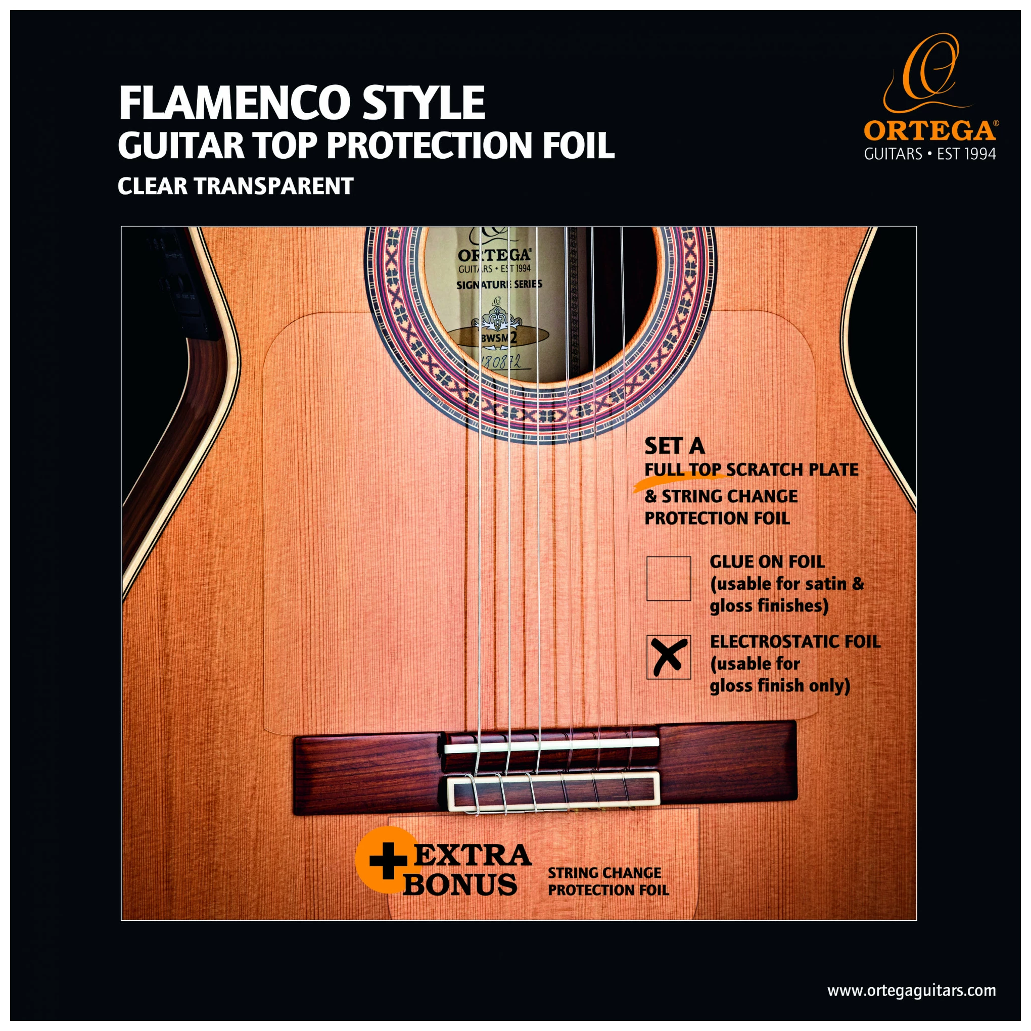 Ortega OERP-FLAM1 Pickguard Transparenz