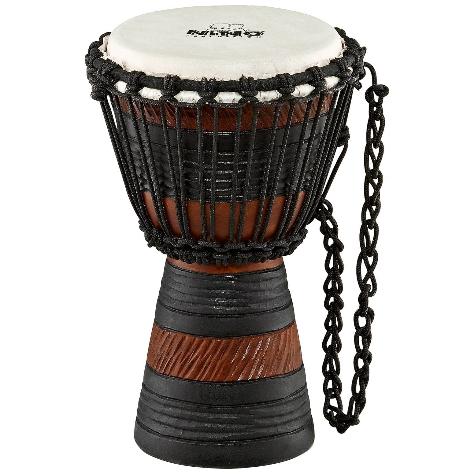 Nino Percussion Original African Style Rope Tuned Wood Djembes, 7", Earth Rhythm Series, X-Small