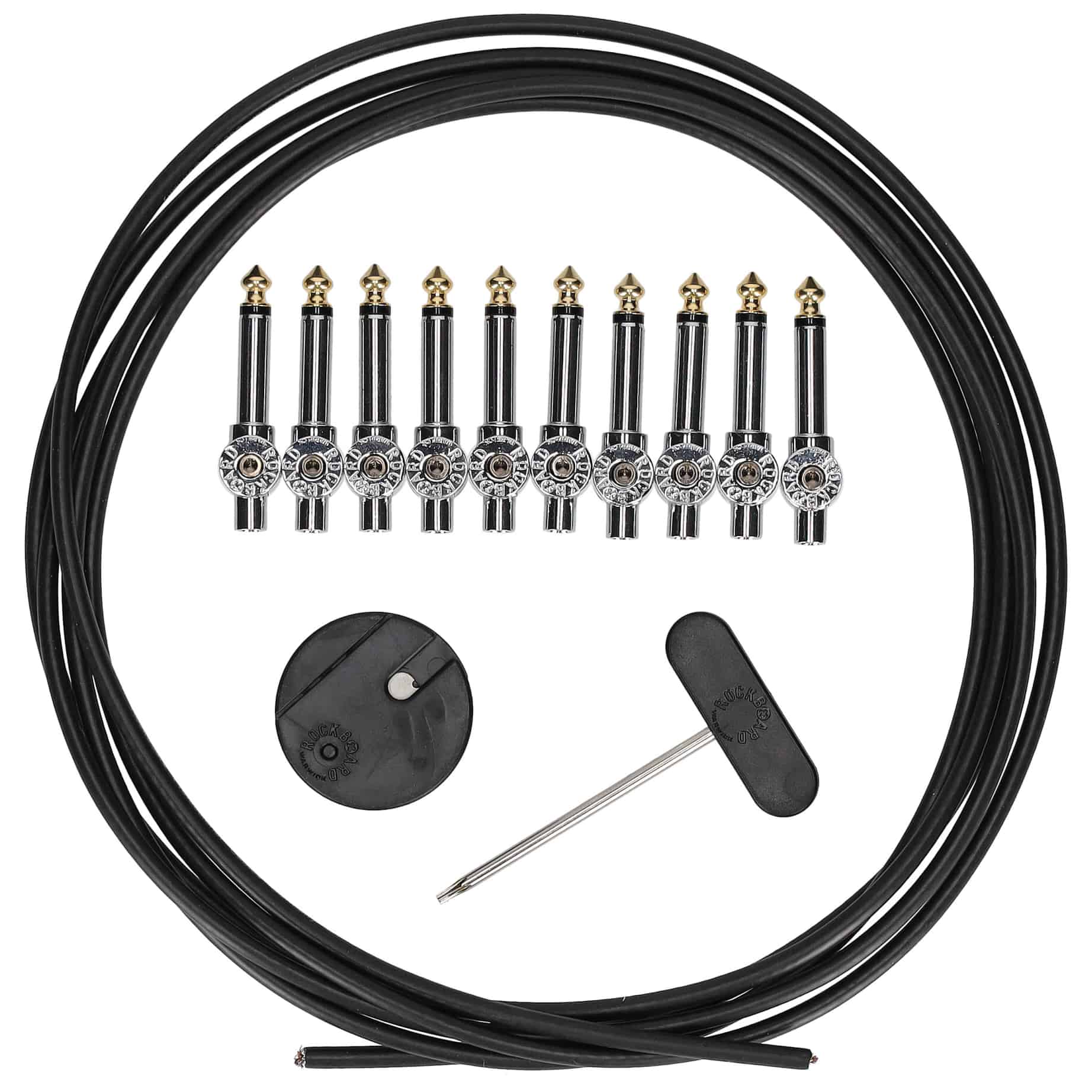 RockBoard - RockBoard Selfmade Patchkabel-Set Chrome (3m Kabel - 10 Klinkenstecker)