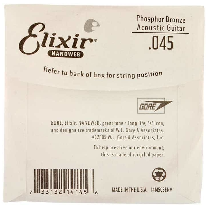 Elixir - Elixir 14145 Einzelsaite 045 Nanoweb Phosphor Bronze - 1