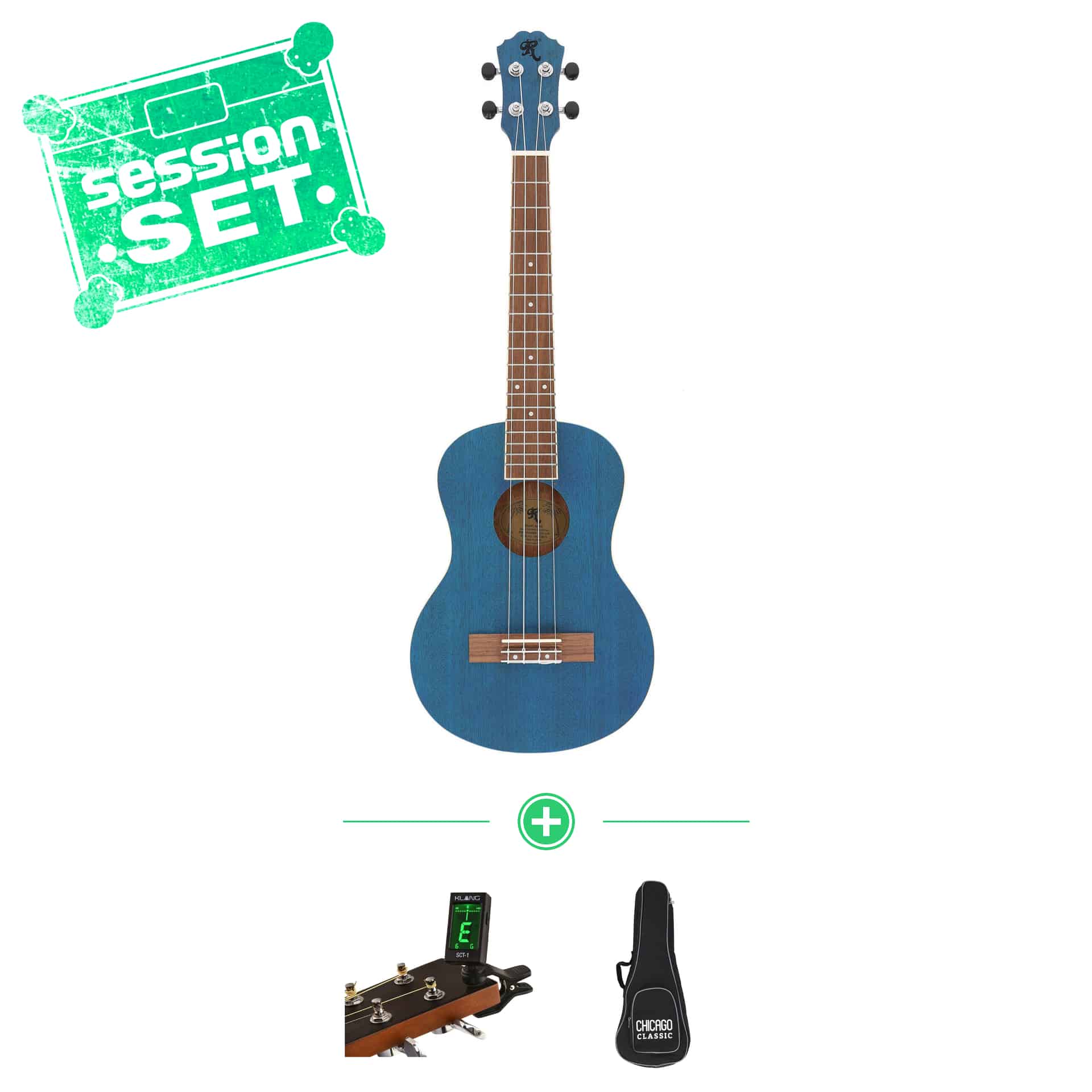 redwood tenor ukulele candy blueberry bliss - session set inkl bag clip-tuner 70000994-1