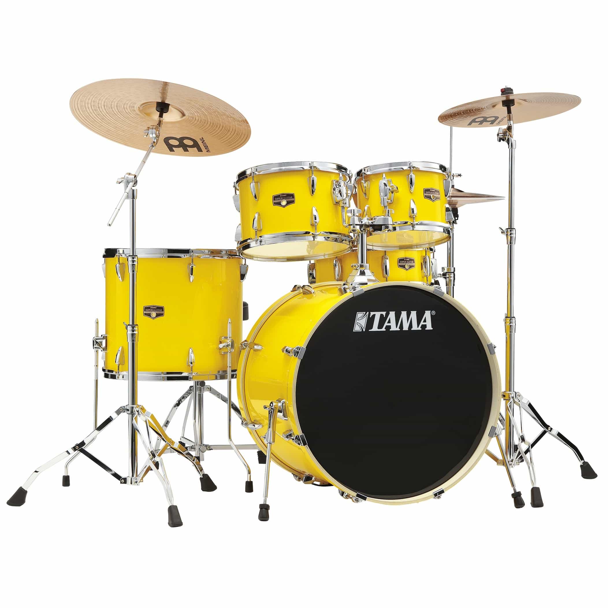 Tama IP52H6W-ELY Imperialstar Drumset 5 teilig - Electric Yellow / Chrom HW + MEINL Cymbals HCS Bronze