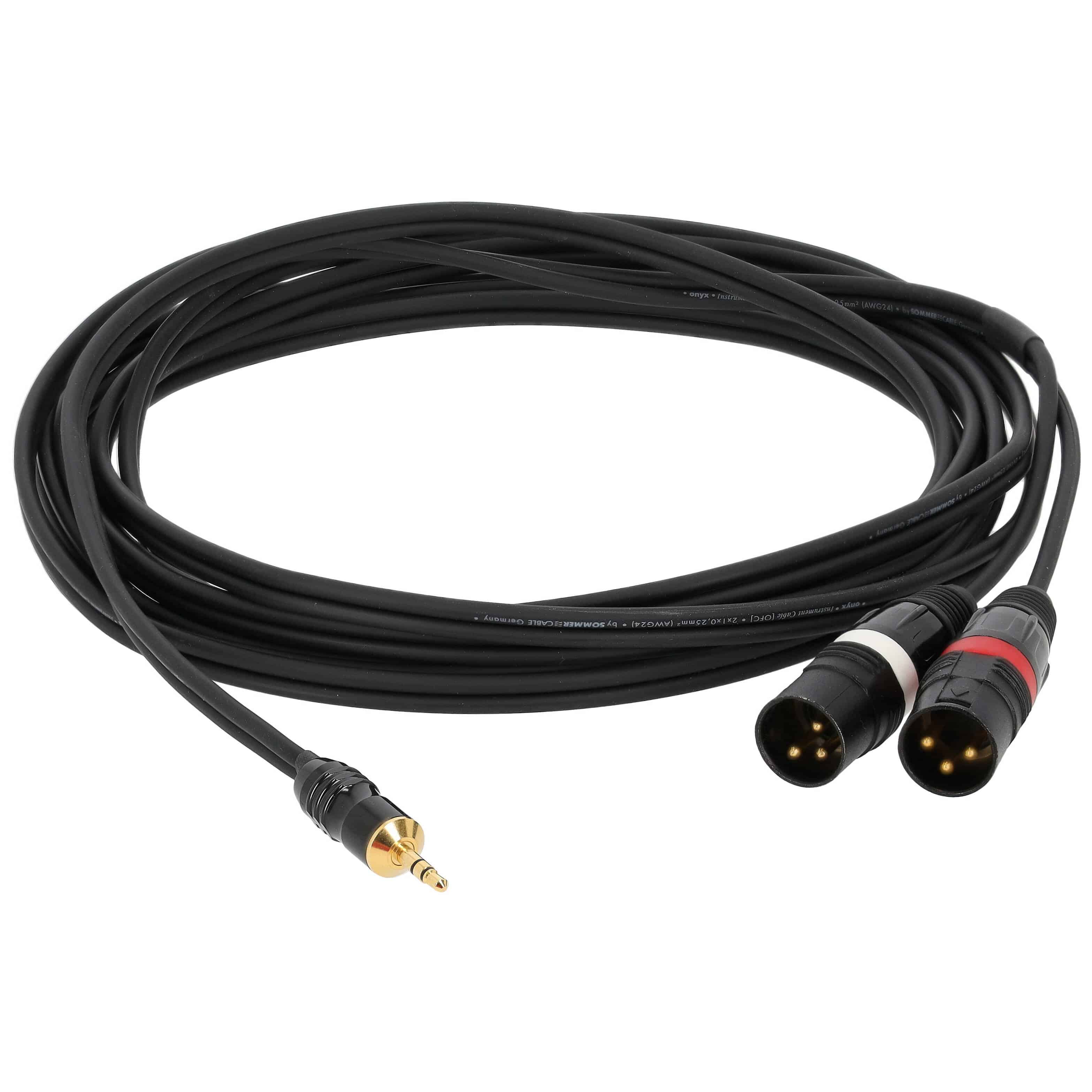 Sommer Cable ON9V-0500-SW SC-Onyx Miniklinke Stereo Male - 2 x XLR Male 5 Meter 1