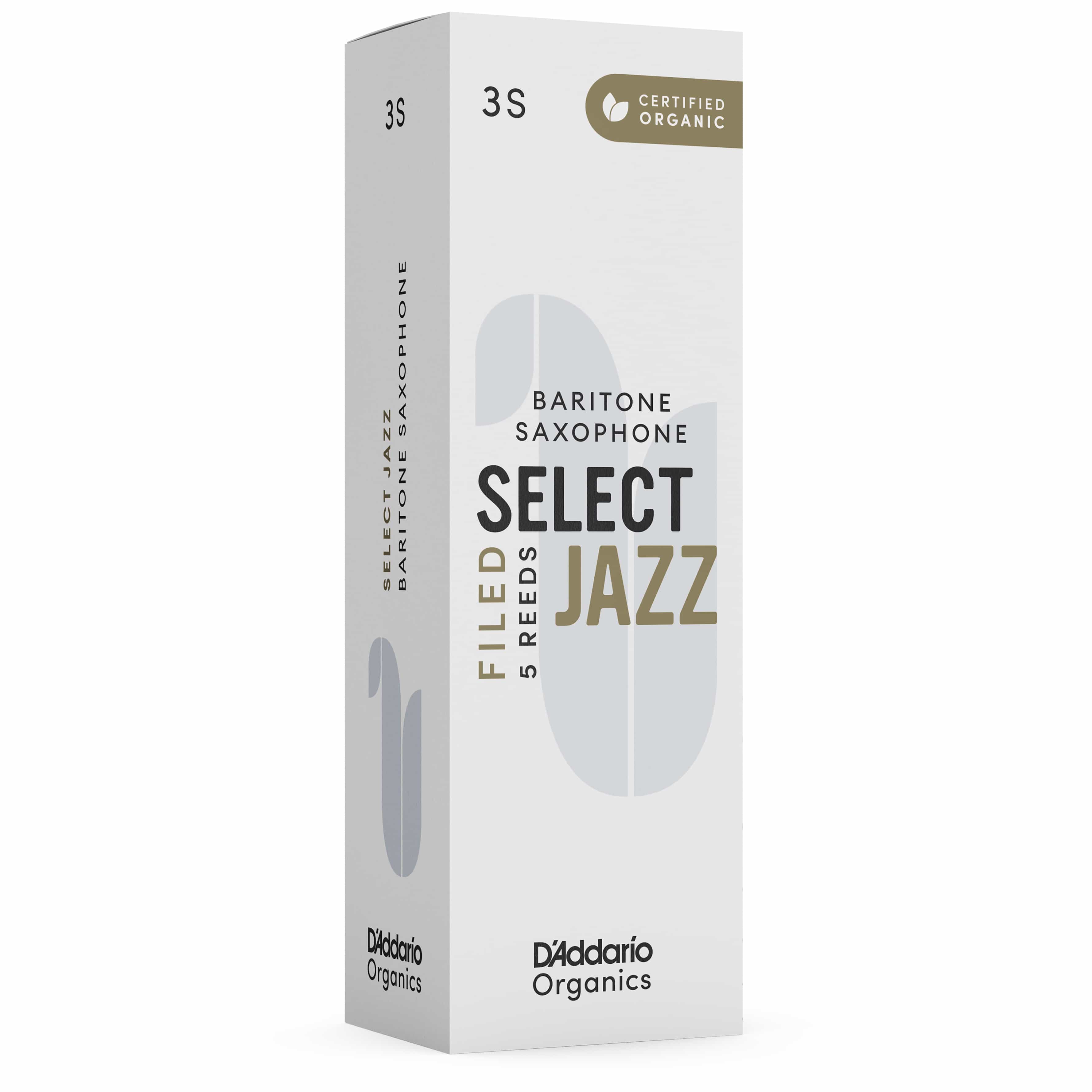 D’Addario Woodwinds Organic Select Jazz Filed - Bariton Saxophone 3S - 5er Pack 3