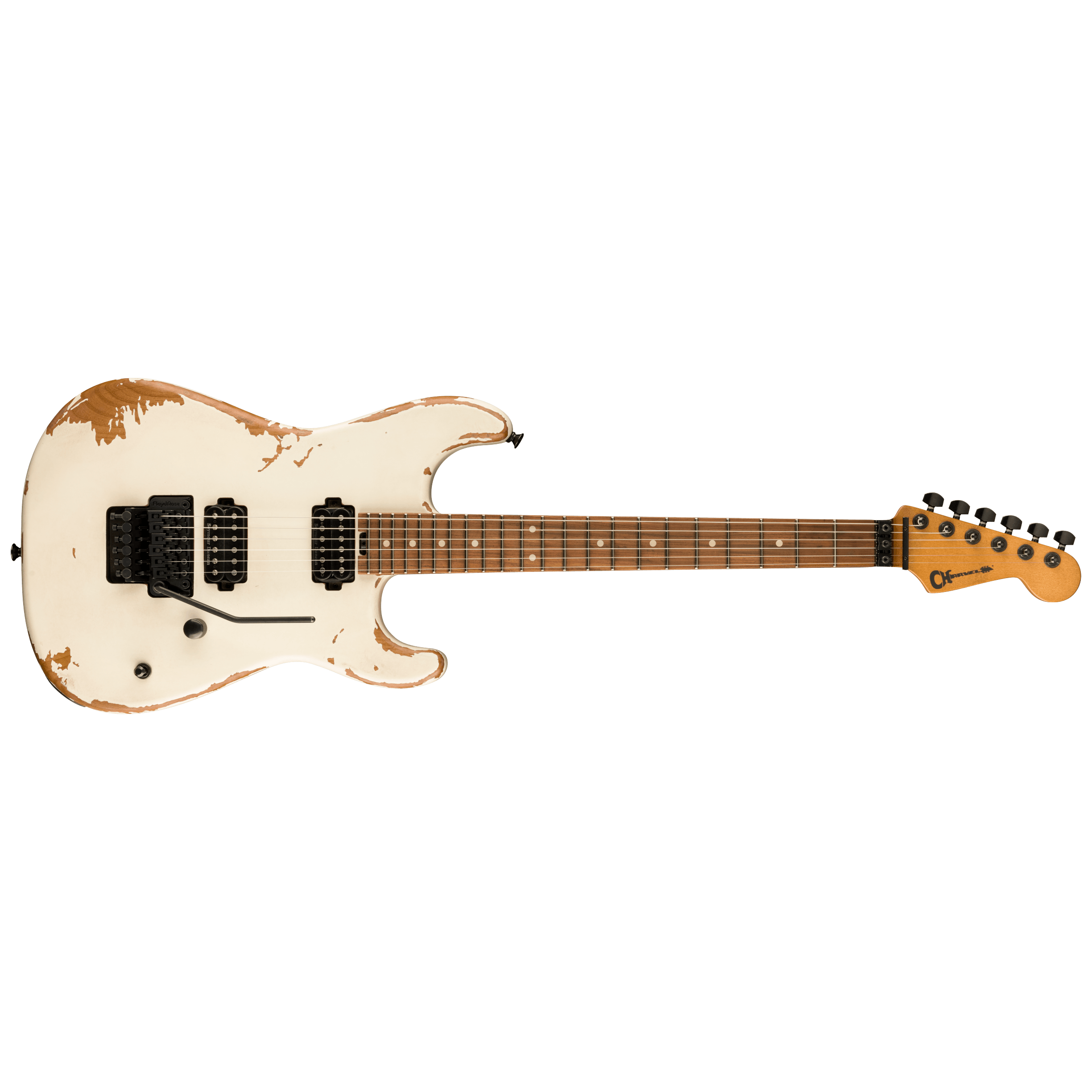 Charvel Pro-Mod REL SRS SD1 HH FR PF - WEATHERD WHITE 1