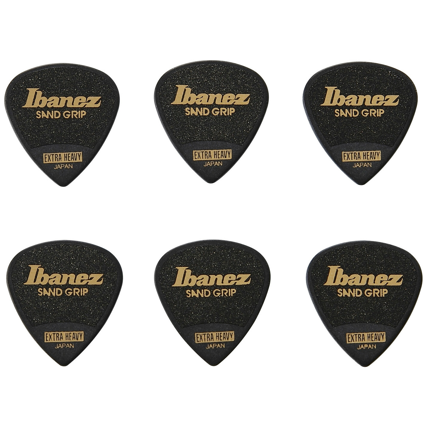 Ibanez PPA16XSG-BK Plektren 1,2mm Sand Grip Flat 6 Stück Black