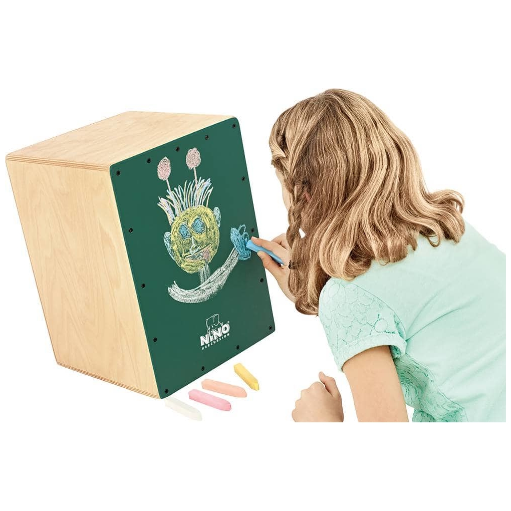 Nino Percussion - Nino Percussion Make Your Own Chalkboard Cajon, Dark Green - 4