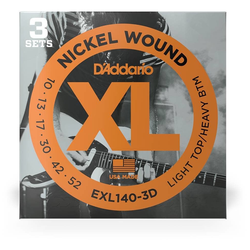 D’Addario EXL140-3D - XL Electric Nickel Wound 3er Pack | 010-052
