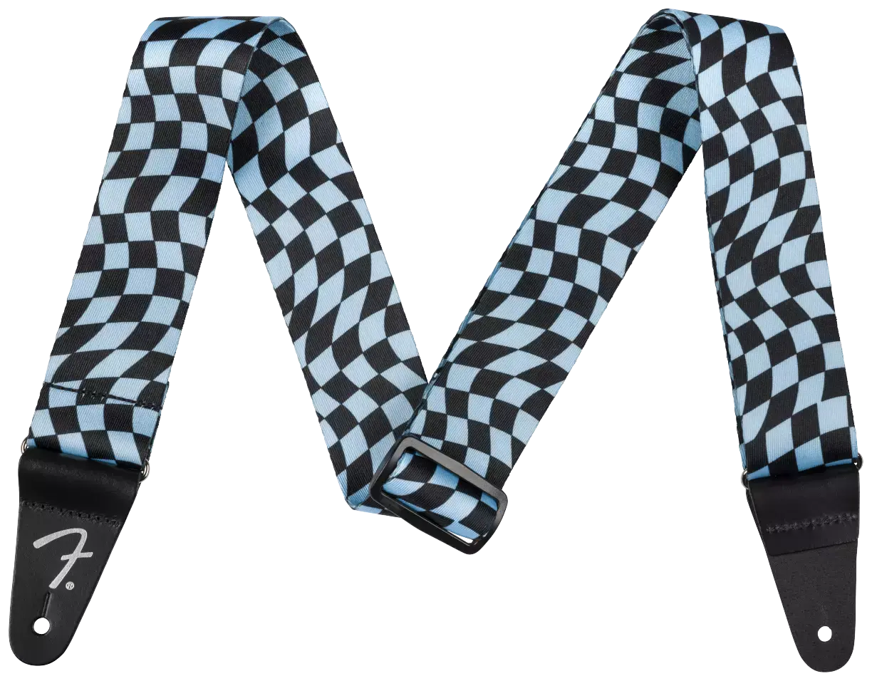 Fender Wavy Checker Poly Strap Blue 1