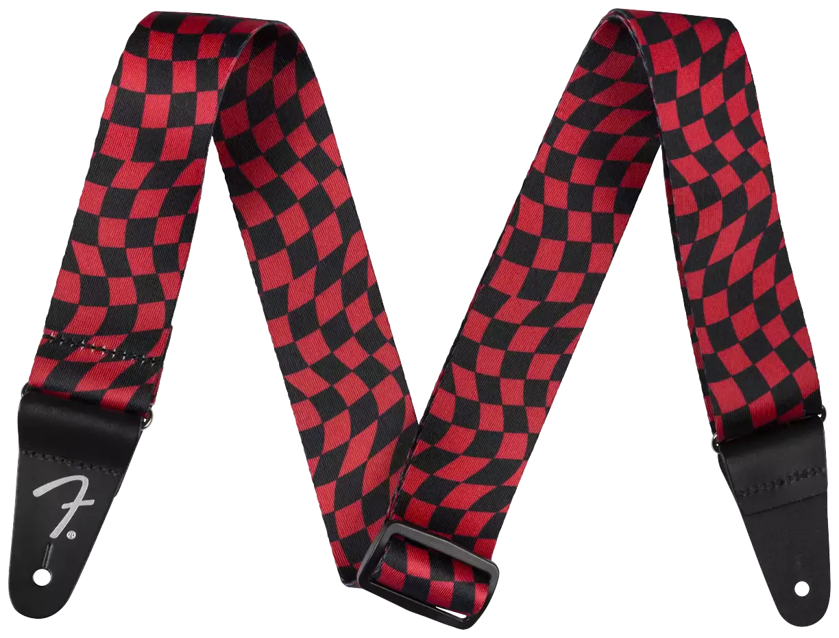 Fender Wavy Checker Poly Strap Red 1