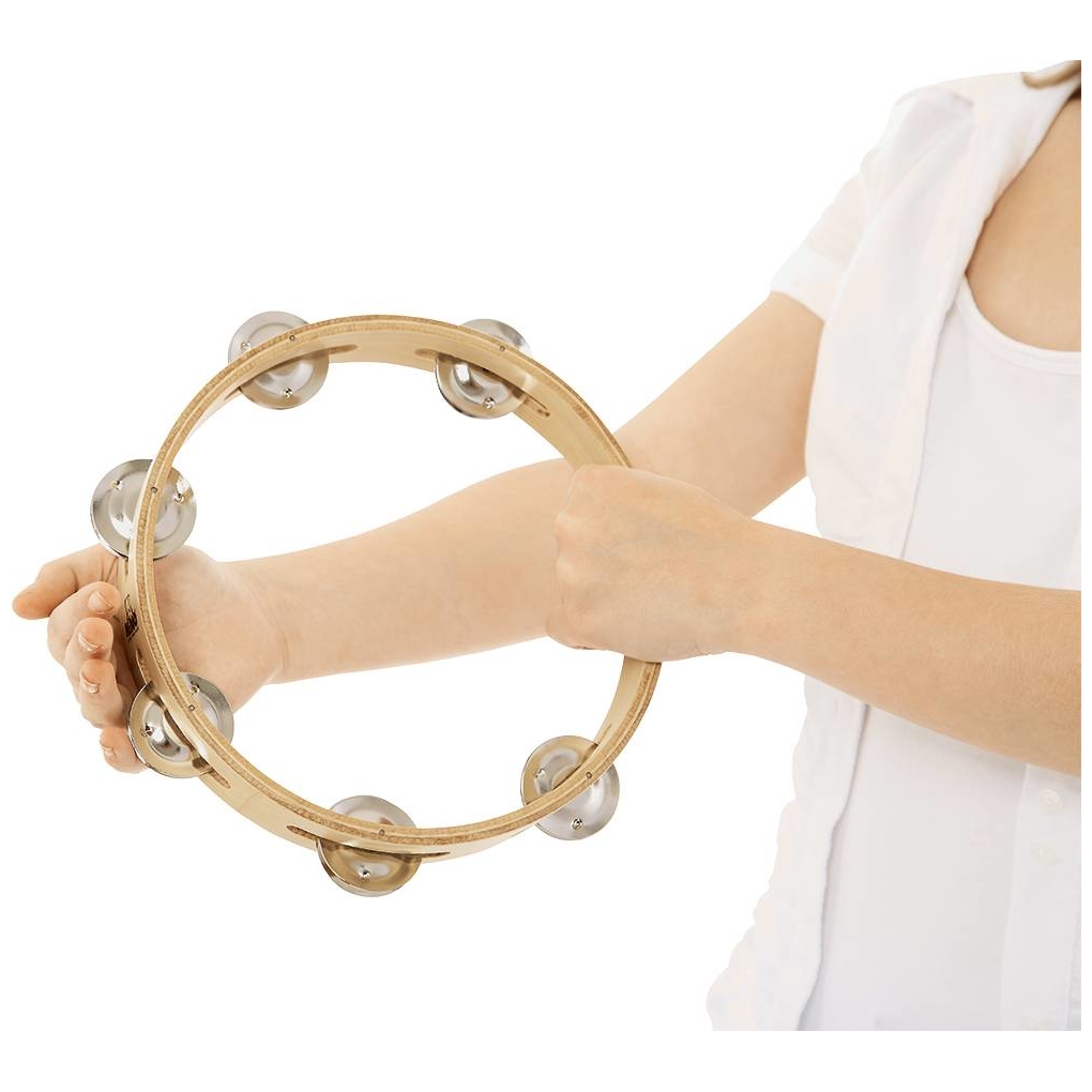 Nino Percussion - Nino Percussion 8 Wood Tambourine, 1 Row - 1