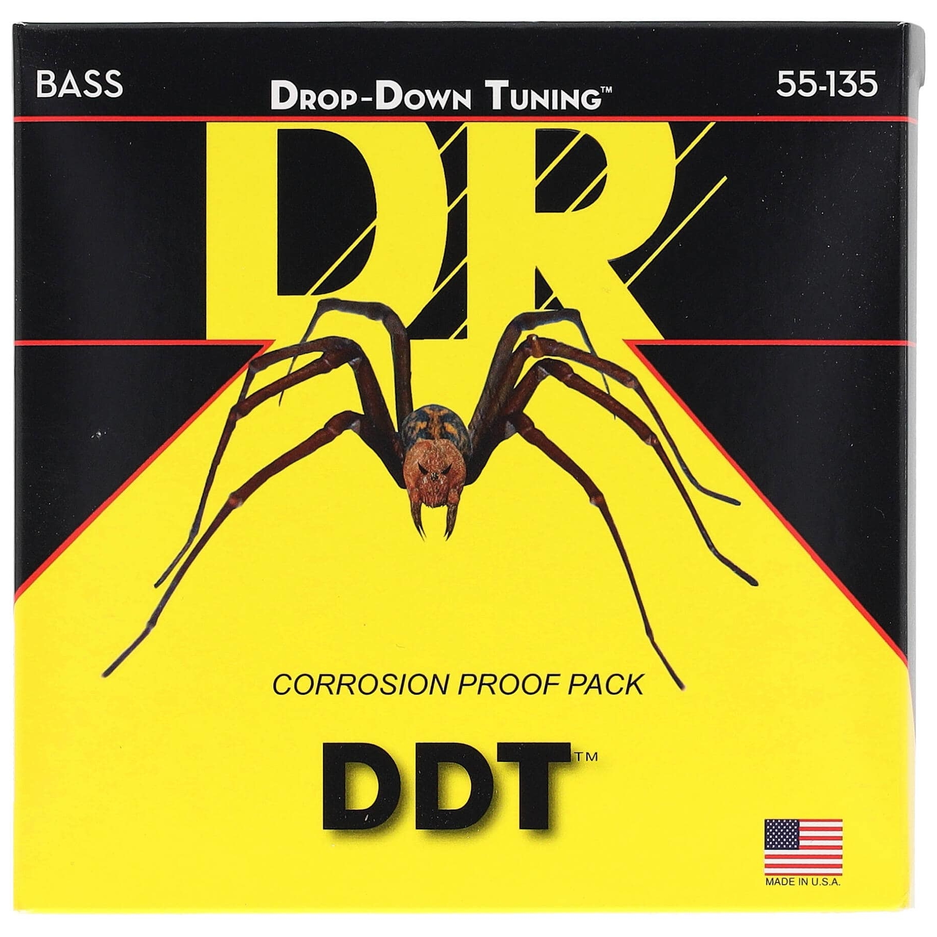 DR Strings DDT - Drop Down Tuning Bass Strings: 5-String Extra Heavy 55-135
