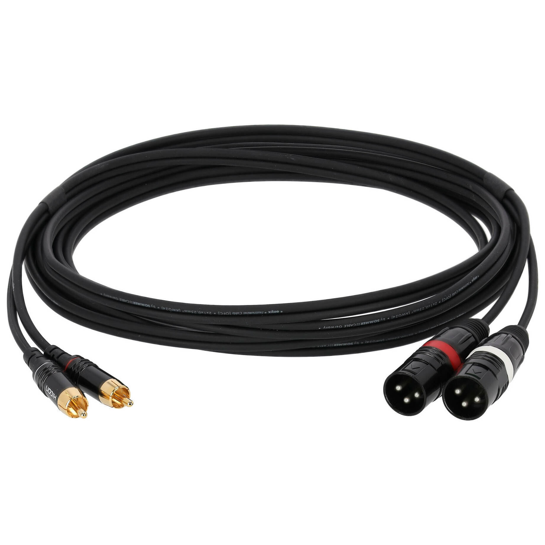 Sommer Cable ONH7-0500-SW SC-Onyx 2 x XLR Male - 2 x Cinch Male 5 Meter 1