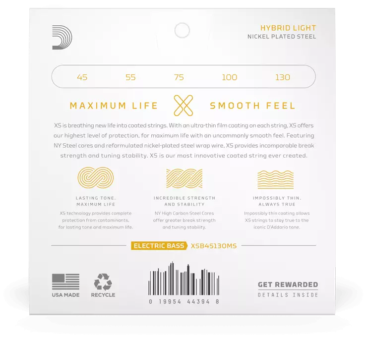 D’Addario XSB45130MS Bass Hybrid Light Multiscale 5-String 45-130 1
