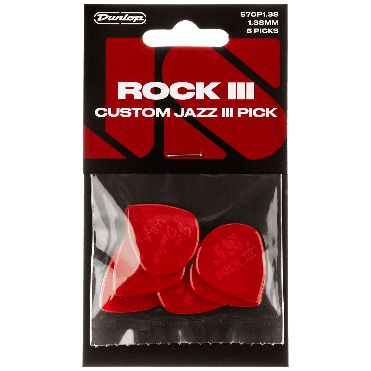 Dunlop Rock III Custom Jazz III Player's Pack 6 Stück