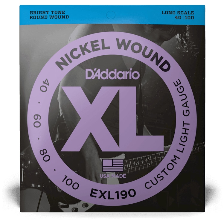 D'Addario EXL190 - XL Bass Nickel Wound, Long scale length 40-100