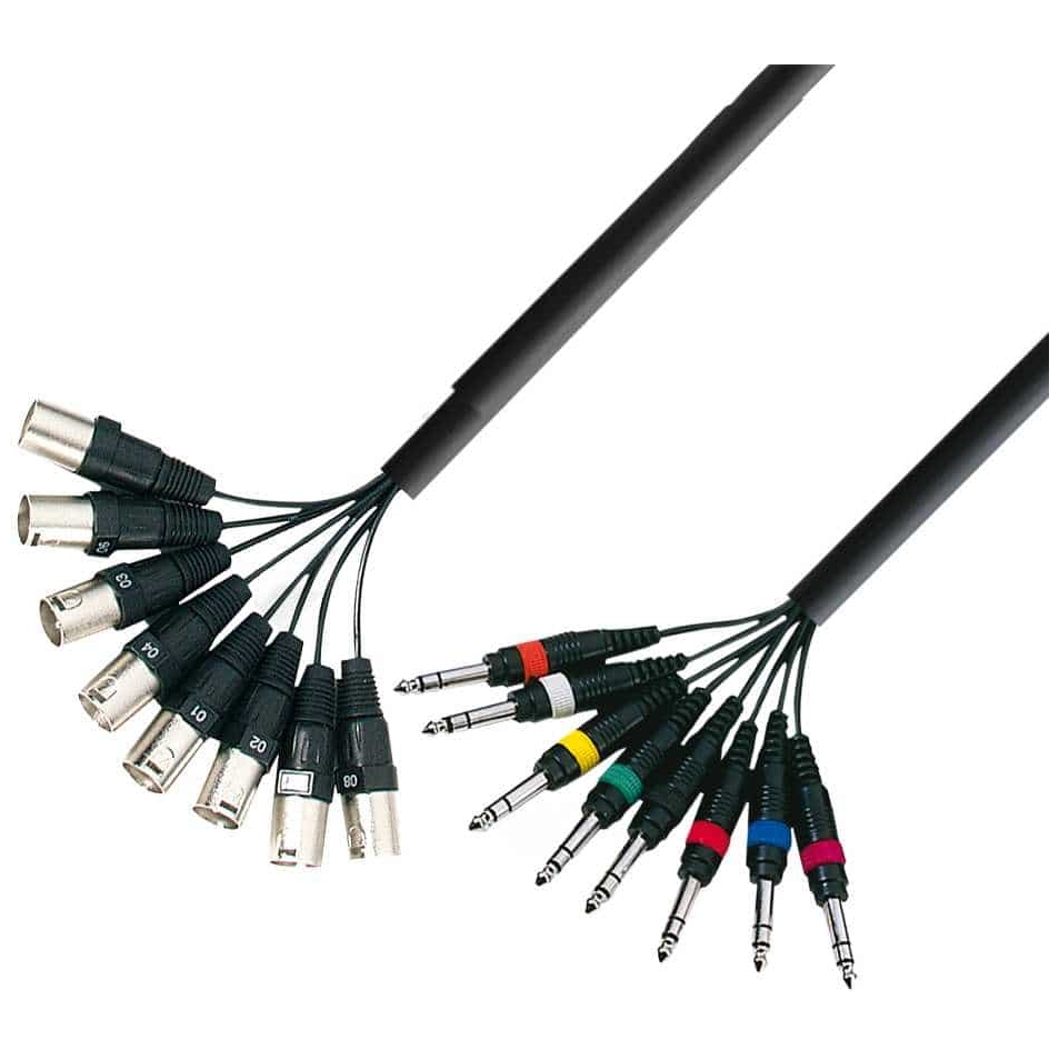 Adam Hall - Adam Hall 3 Star Serie Multicore Kabel 8 x XLR Male auf 8 x 6,3 mm Stereoklinke 3 Meter
