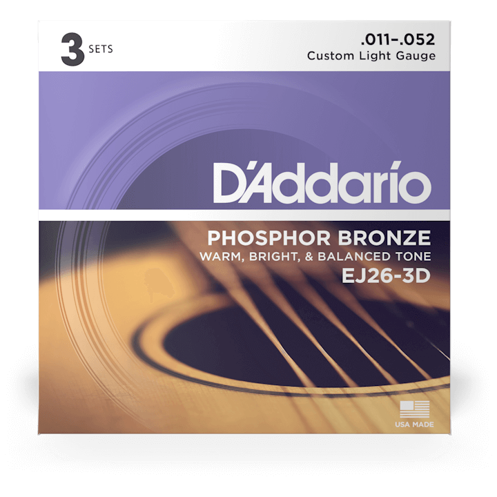D’Addario EJ26-3D - Acoustic Phosphor Bronze 3er Pack | 011-052
