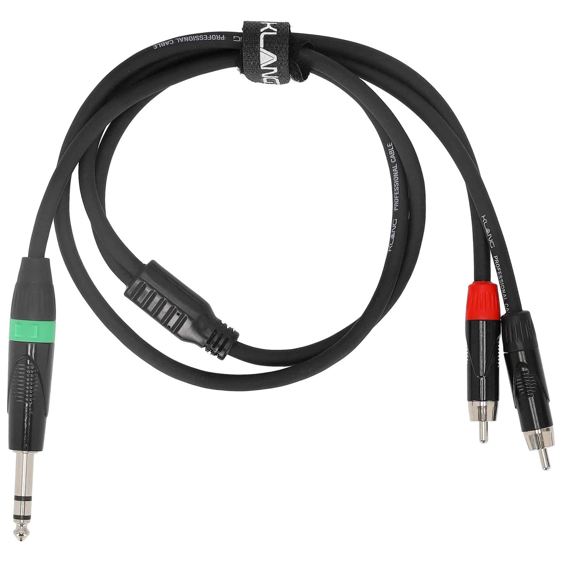 Klang - Klang Y-Audiokabel Pro, 1 Meter 6,3 mm Klinke, male, stereo 2 x Cinch male