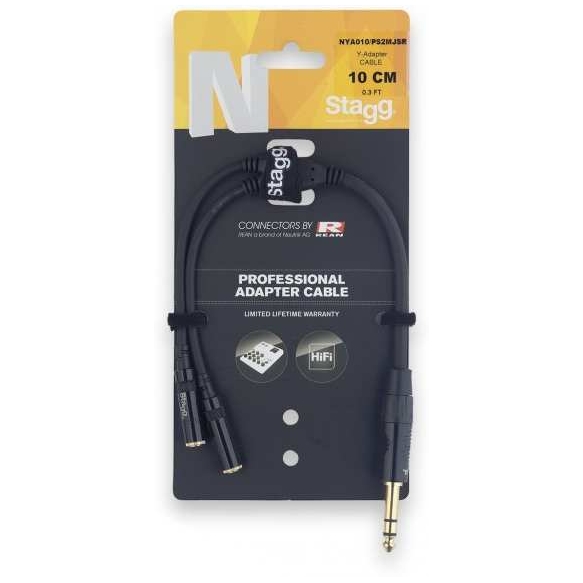 Stagg - Stagg NYA010 PS2MJSR 6,3 mm Stereoklinke auf 2 x Mini Stereobuchse - 1