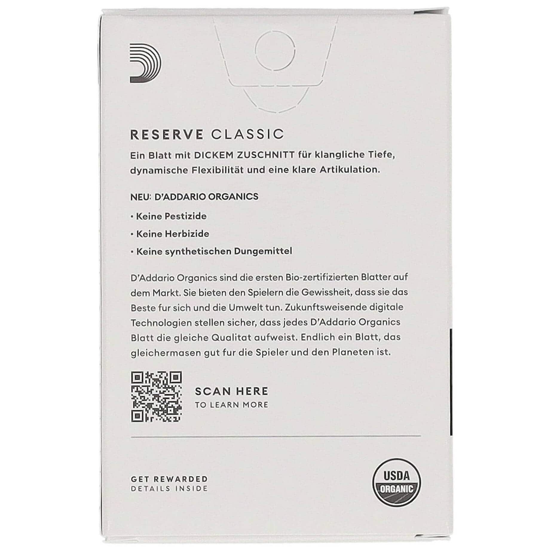 D’Addario Woodwinds Organic Reserve Classic German - Deutsche Klarinette 2,5 - 10er Pack 1