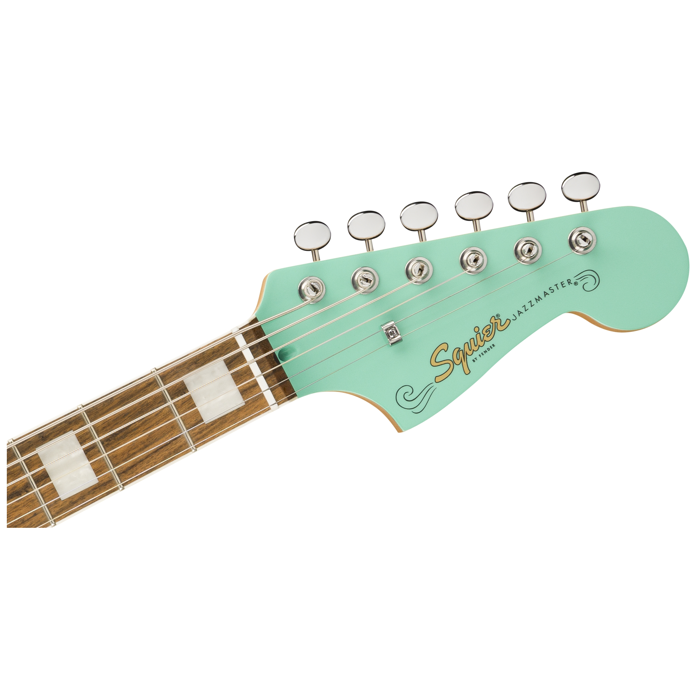 Squier by Fender Paranormal Baritone Jazzmaster HH LRL Parchment PG Sea Foam Green 4