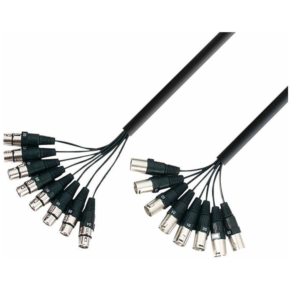 Adam Hall - Adam Hall 3 Star Serie Multicore Kabel 8 x XLR Male auf 8 x XLR Female 3 Meter.