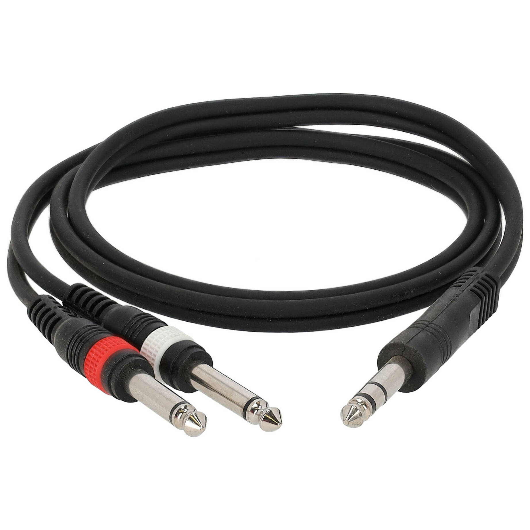 Klang Twin Instrumentenkabel mit 1 x 6,3mm  Klinke Stereo - 2 x 6,3mm Klinke Mono - 1 Meter 1