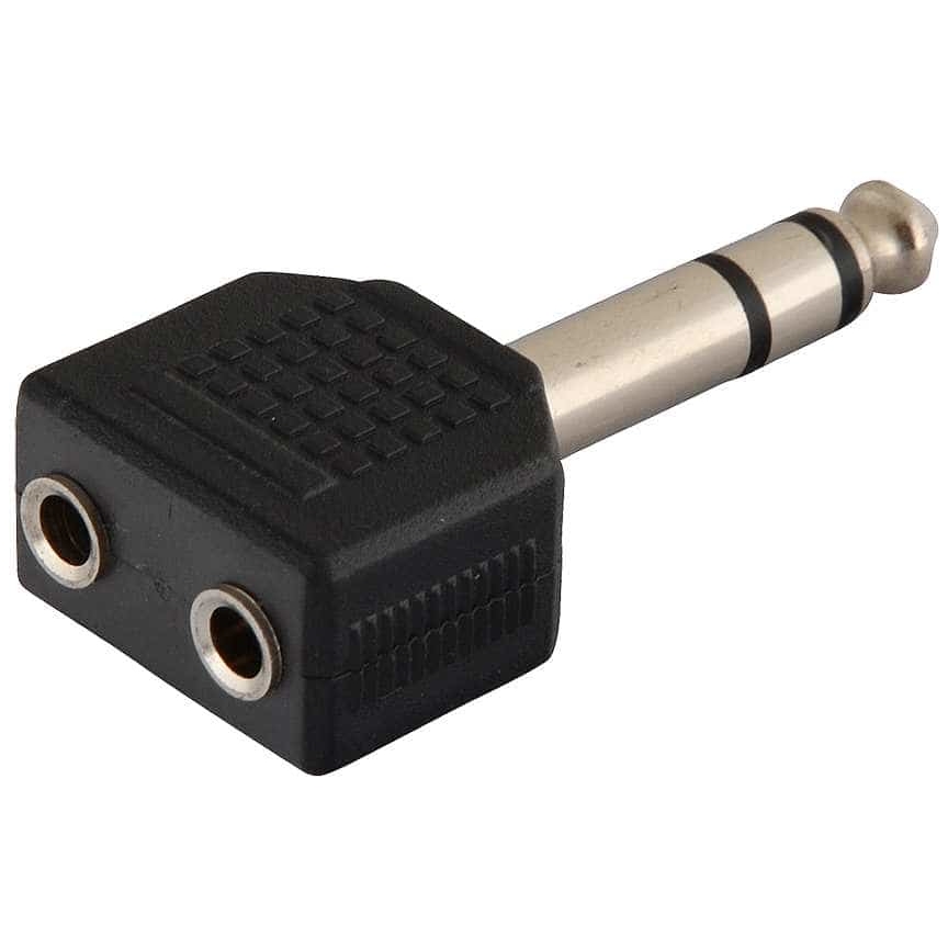 Klang - Klang Y-Adapter 2 x 3,5 mm Stereobuchse auf 6,3 mm Stereoklinke
