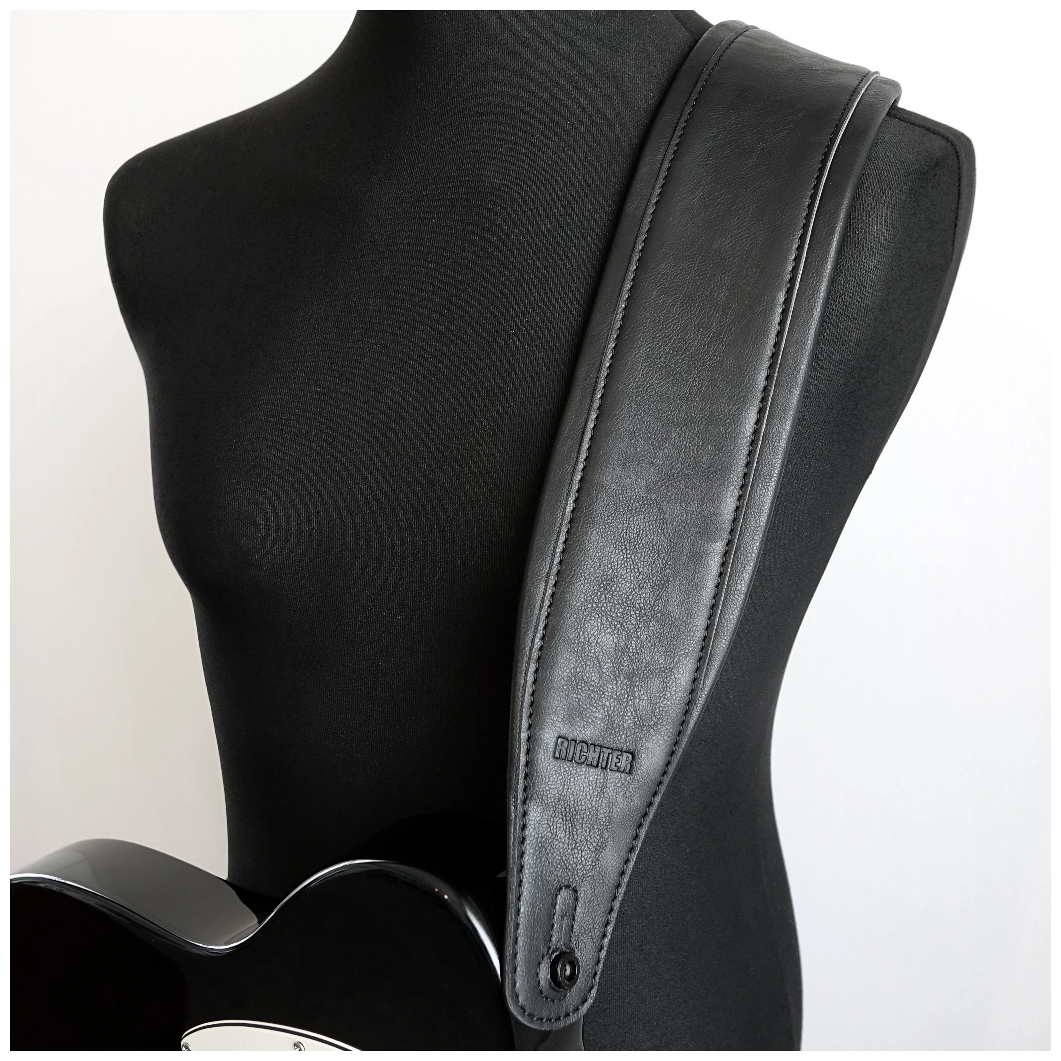 Richter Backline Gitarrengurt Leatherette I Vegan Black 6