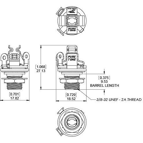  Multi Contact Output Jack Gold Mono 3