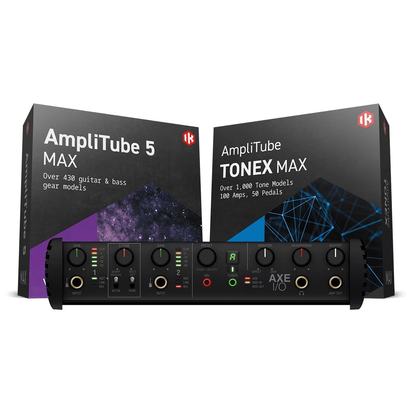 IK Multimedia AXE I/O + AmpliTube 5 MAX + TONEX MAX Bundle 3