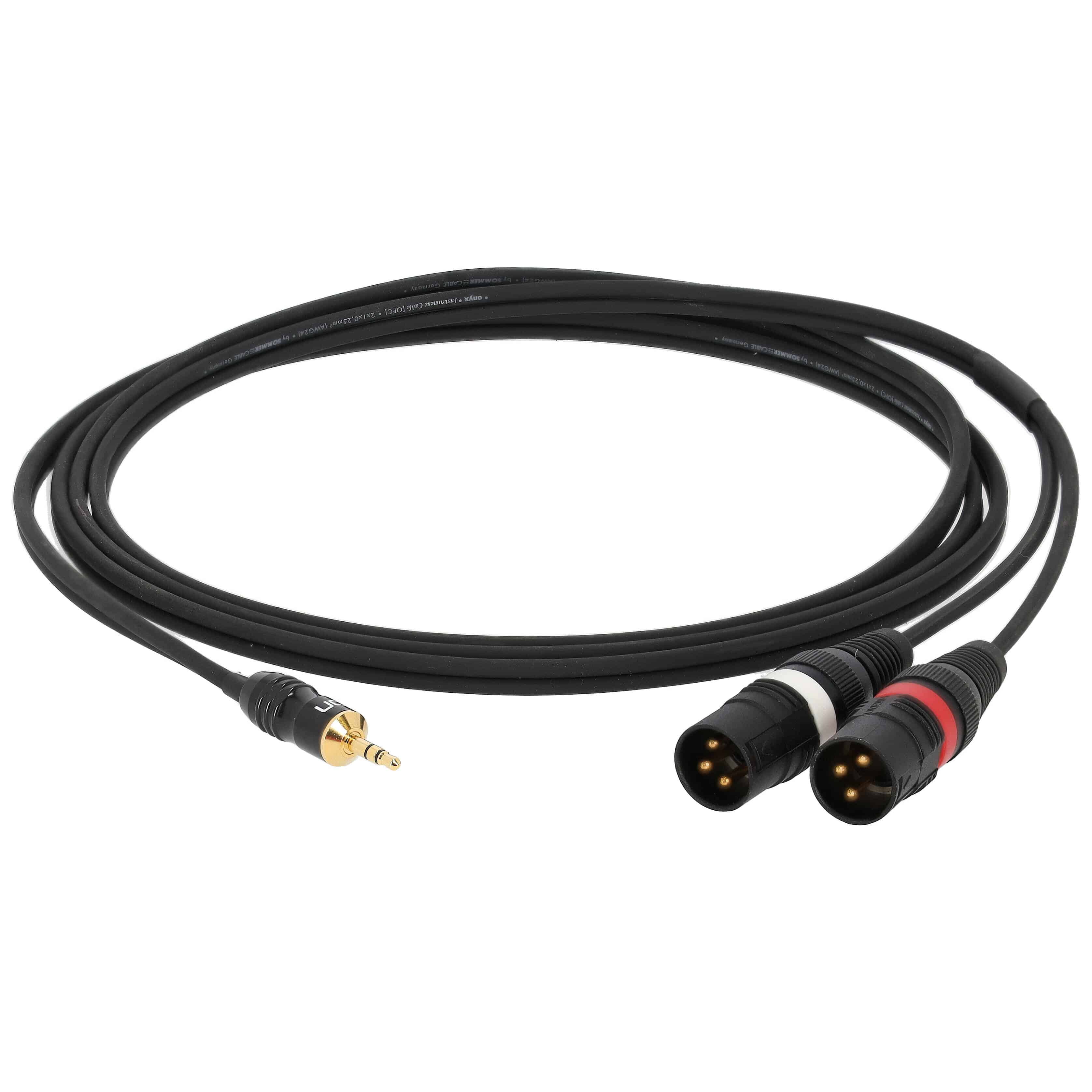 Sommer Cable ON9V-0250-SW SC-Onyx Miniklinke Stereo Male - 2 x XLR Male 2,5 Meter 1