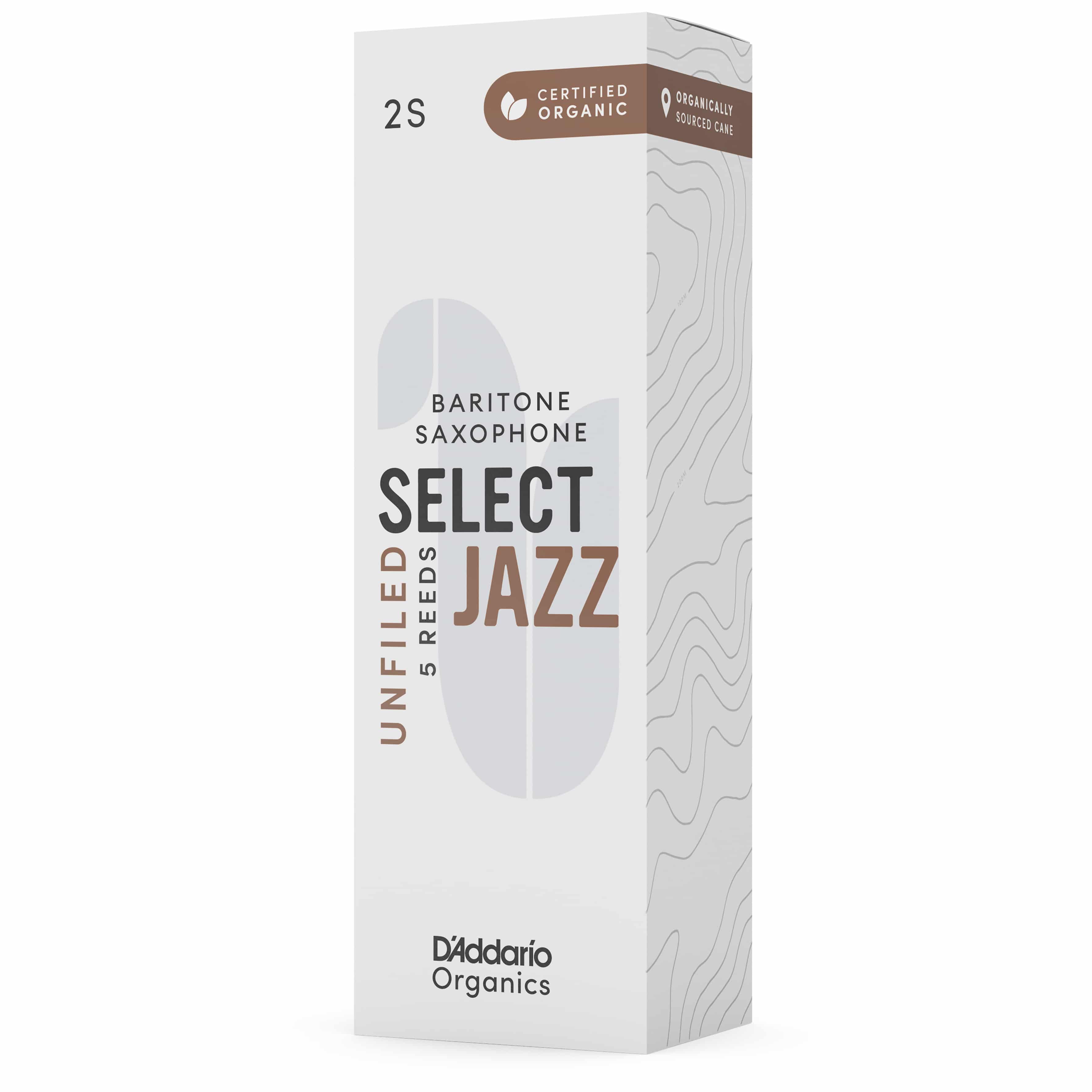 D’Addario Woodwinds Organic Select Jazz Unfiled - Bariton Saxophone 2S - 5er Pack
