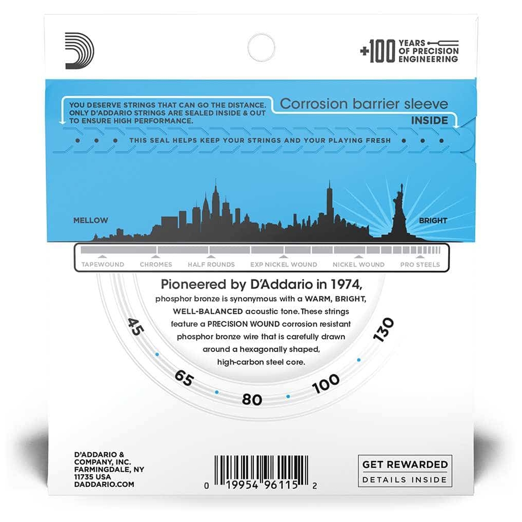 D’Addario - D’Addario EPBB170-5 - 5-String Acoustic Bass Phosphor Bronze, Long Scale 45-130 - 3