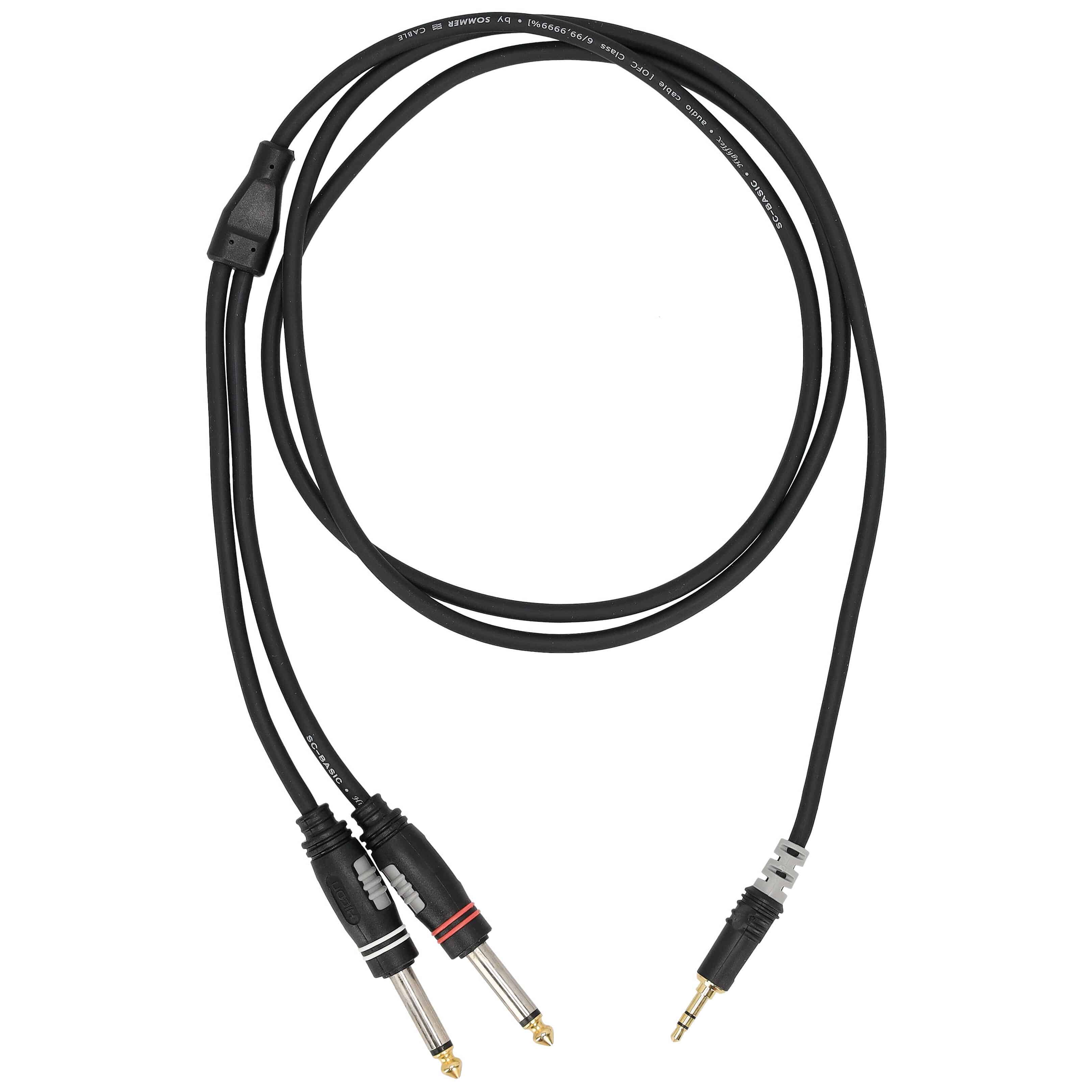 Sommer Cable HBA-3S62-0150 Stereo Mini-Klinke auf 2 x 6,3 mm Klinke mono, 1,5 Meter