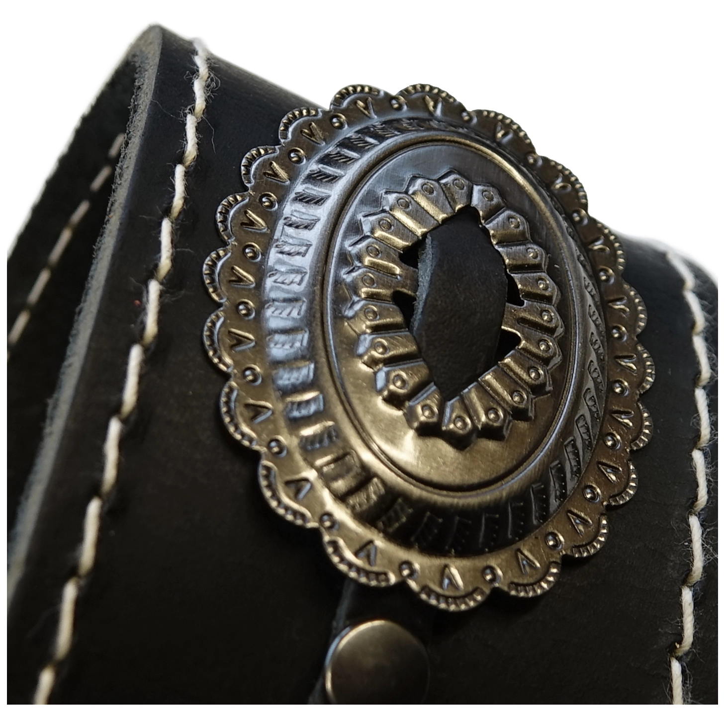 Richter Raw II Concho Gitarrengurt Black / Old Silver 1