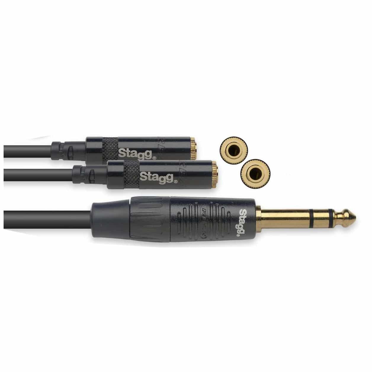 Stagg - Stagg NYA010 PS2MJSR 6,3 mm Stereoklinke auf 2 x Mini Stereobuchse