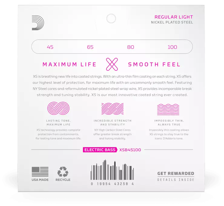D’Addario XSB45100 Bass Regular Light Long Scale I 45-100 2