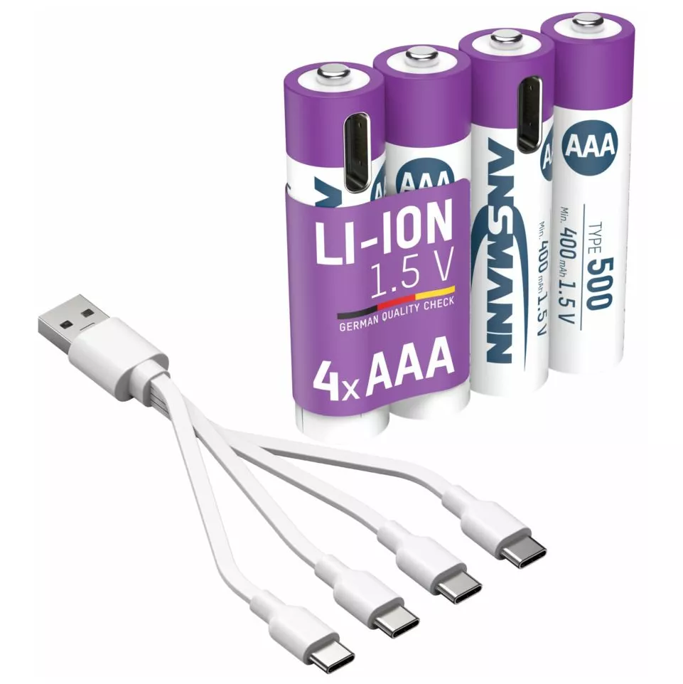 Ansmann Li-Ion Akkus Micro AAA Typ 500 (min. 400 mAh) - 4er Papierblister 7