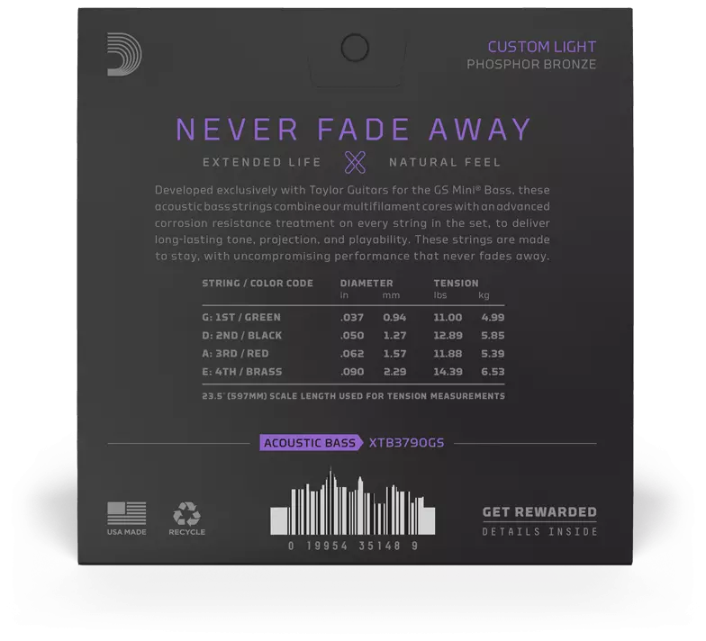 D’Addario XTB3790GS - Taylor GS Mini - XT Phos. Bronze 37-90 1