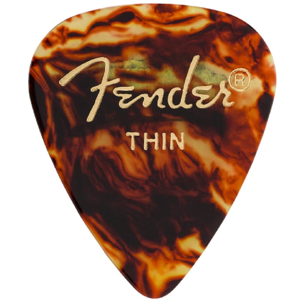 Fender 351 Shape Classic Celluloid Pick - Thin - Shell