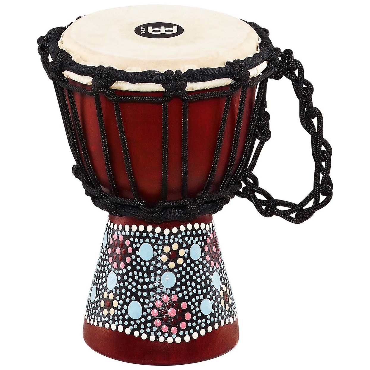 Meinl Percussion HDJ8-XXS - 4 1/2" African Style Mini Djembe, Flower Design 