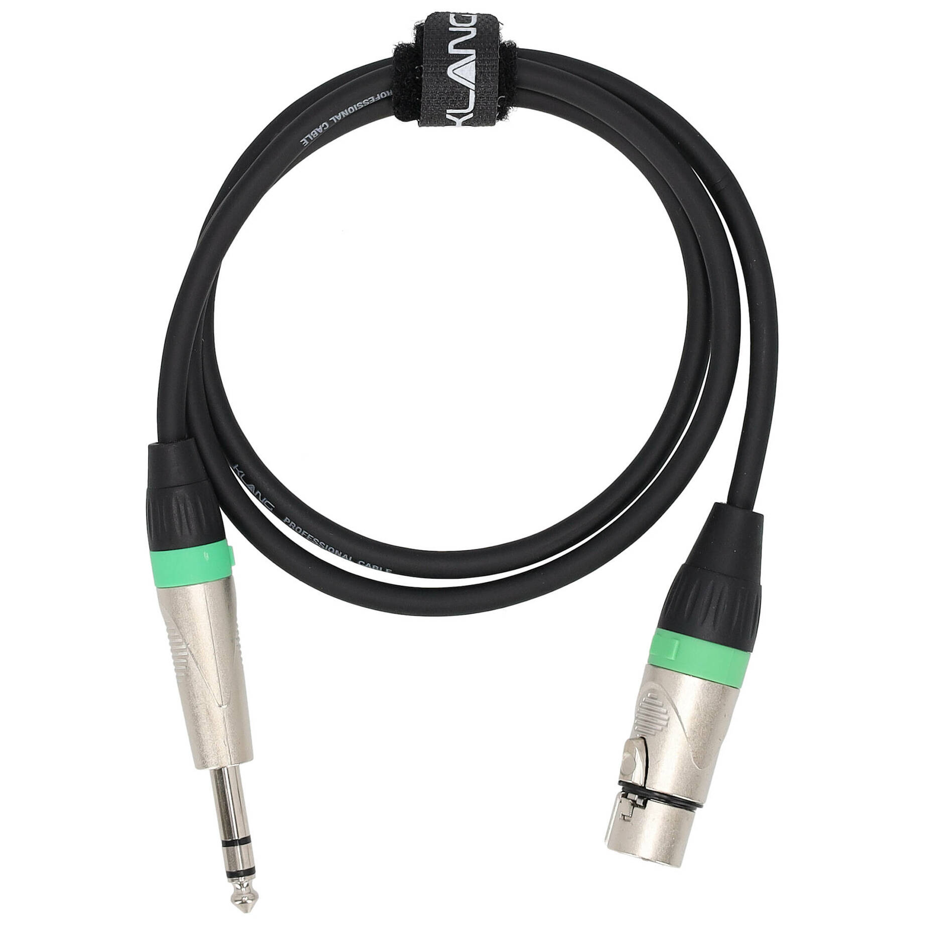 Klang Mikrofonkabel PRO, 1 Meter XLR female - 6,3 Klinke , male, stereo