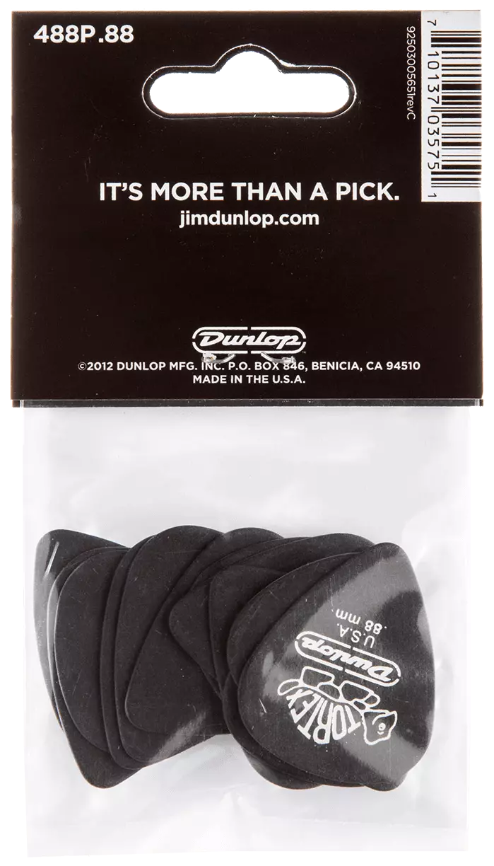 Dunlop Tortex Pitch Black 0.88 Player's Pack 12 Stück