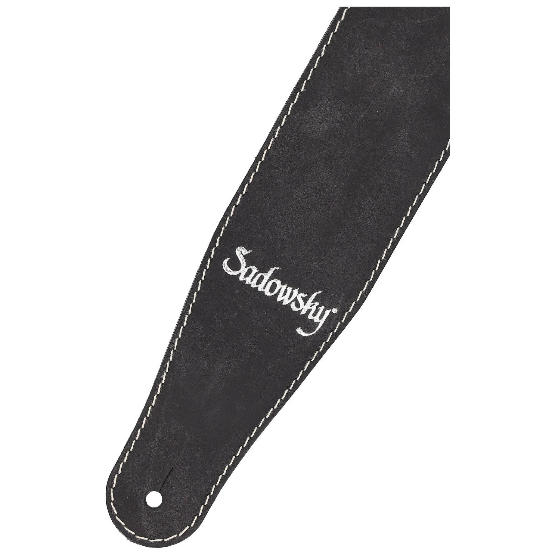 Sadowsky MetroLine Genuine Leather Bass Strap Black, Silver 2