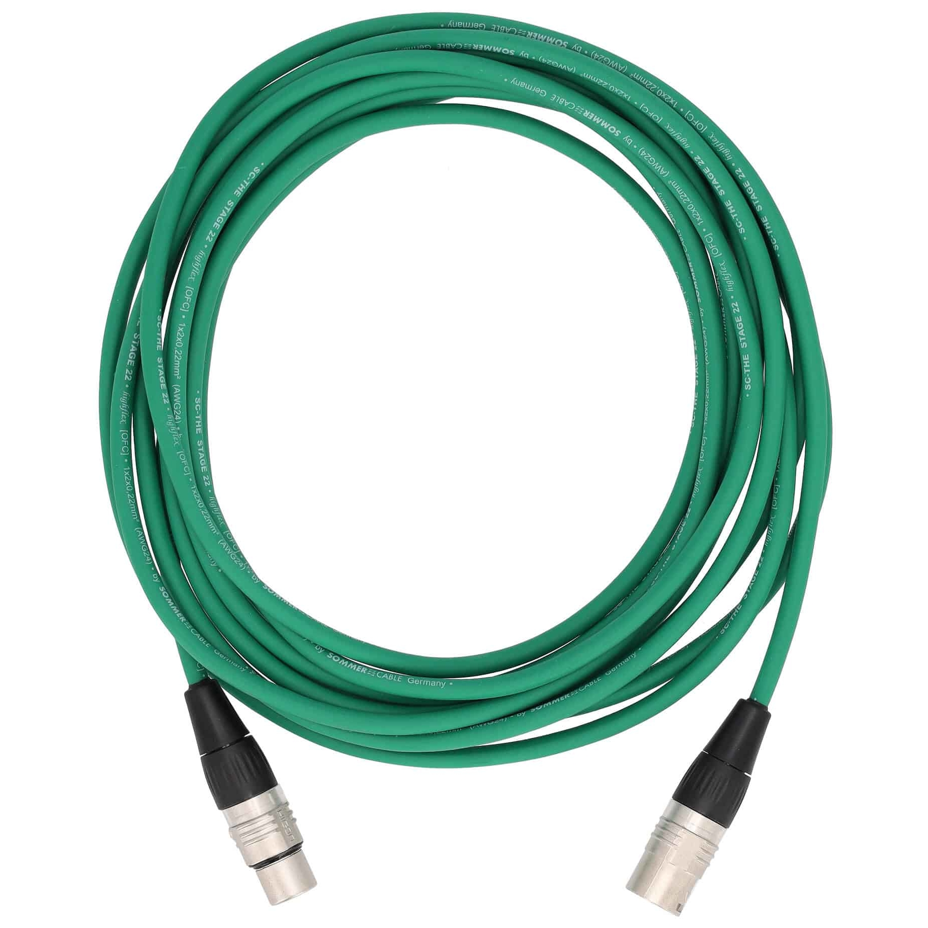 Sommer Cable - Sommer Cable SGHN-0600-GN Stage 22 Highflex XLR Male - XLR Female 6 Meter