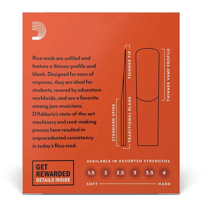 Image of D’addario woodwinds rico  alt saxophone 2,5  10er pack 10015590 1