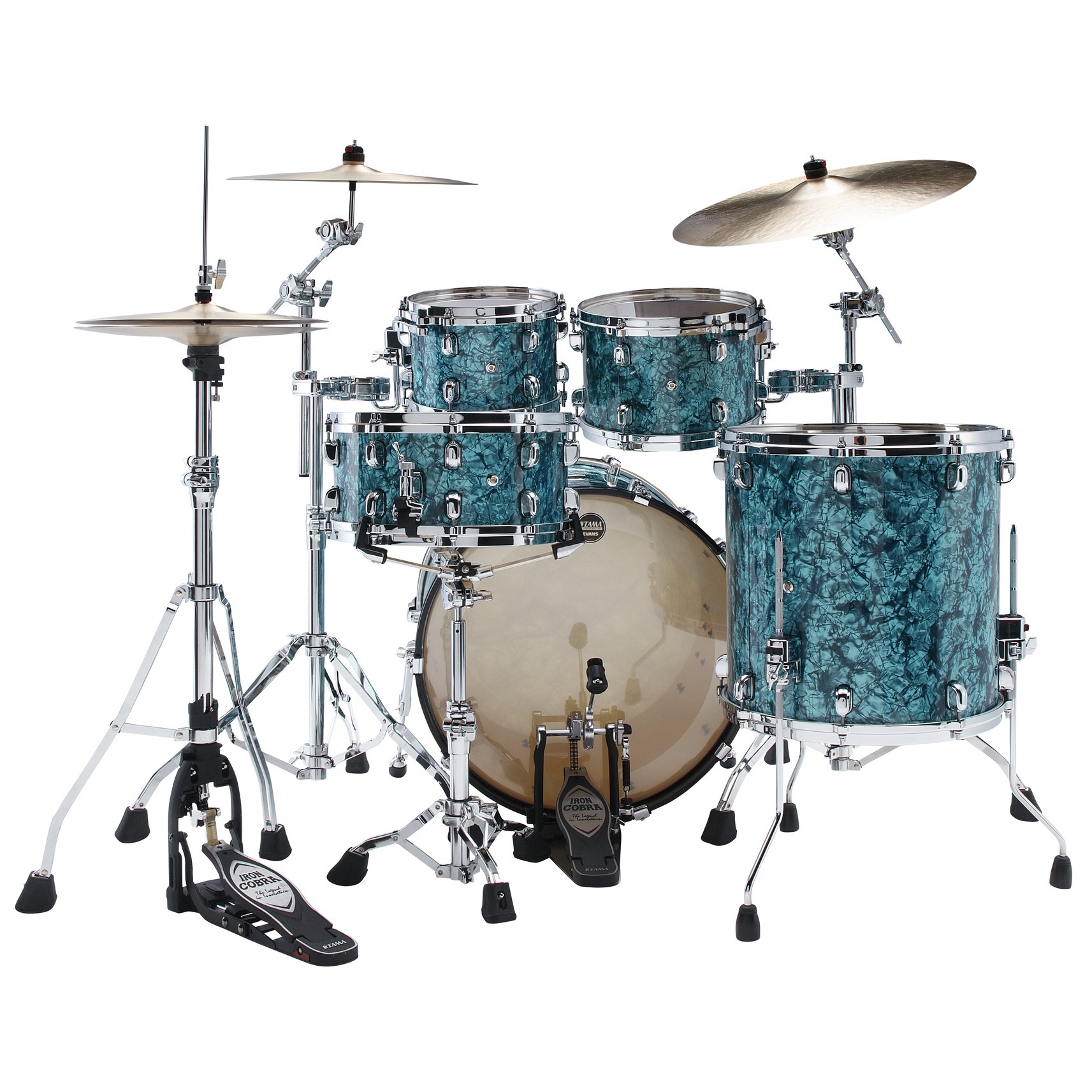 Tama MR42TZS-TQP Starclassic Maple Shell Kit 4 teilig - Turquoise Pearl/Chrom Hardware 5